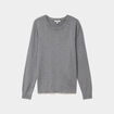 Pull col rond manches longues gris femme