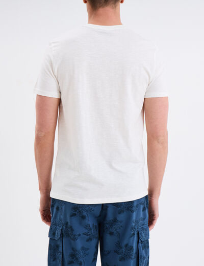 T-shirt manches courtes col rond coton blanc homme