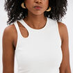 D&eacute;bardeur cropped ouverture &eacute;paule blanc femme