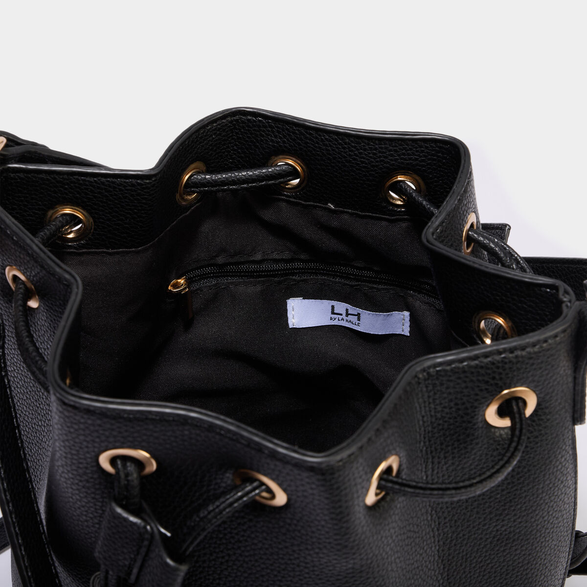 Sac seau avec bandouli&egrave;re amovible noir femme