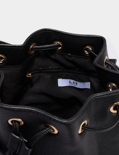 Sac seau avec bandouli&egrave;re amovible noir femme