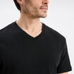 T-shirt manches courtes coton col V noir homme