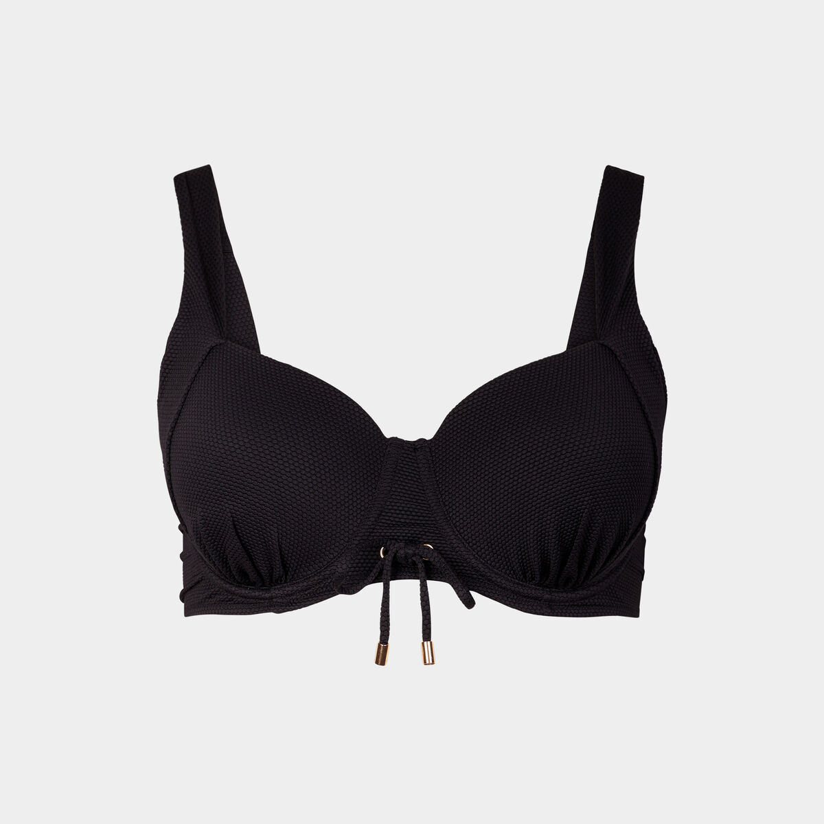 Haut de maillot de bain forme corbeille noir femme grande taille