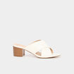 Mules &agrave; talons brides crois&eacute;es blanc femme