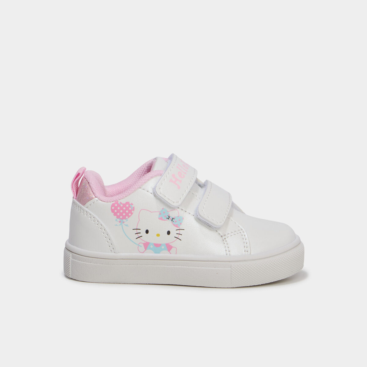 Baskets &agrave; scratchs Hello Kitty blanc b&eacute;b&eacute; fille