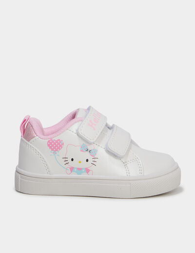 Baskets &agrave; scratchs Hello Kitty blanc b&eacute;b&eacute; fille
