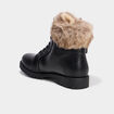 Boots col fausse fourrure noir femme