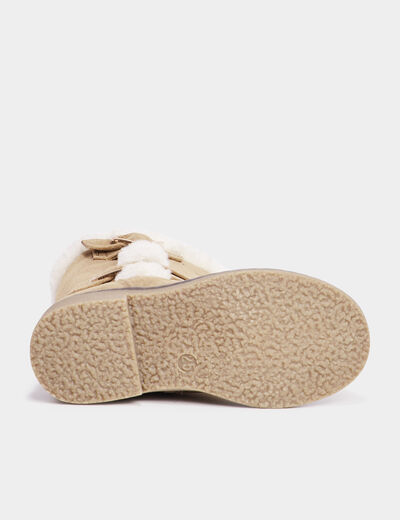 Bottes fourrées zippées avec boucles camel fille