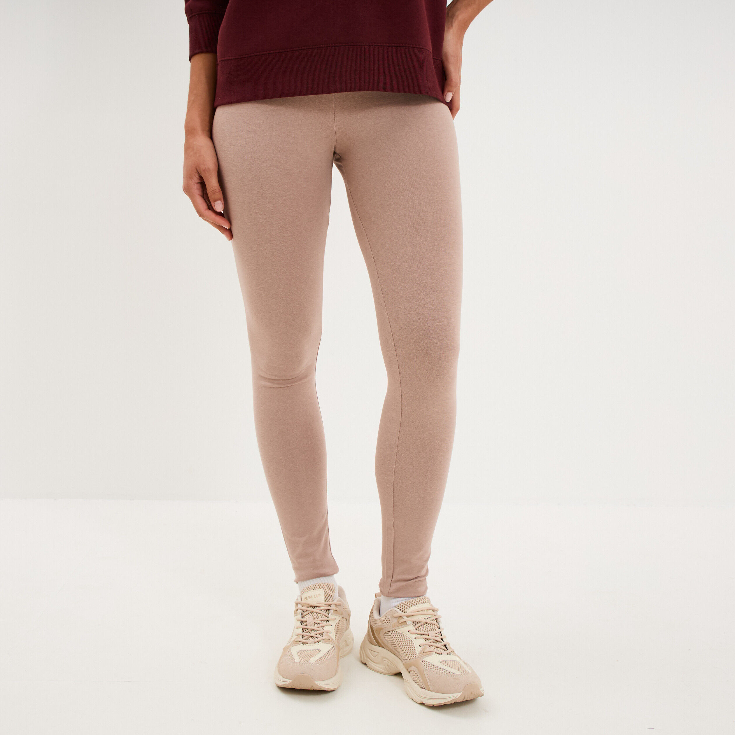 Legging taille haute marron clair femme LH