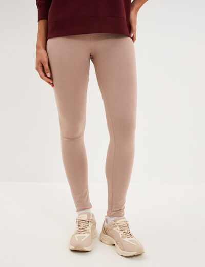 Legging taille haute marron clair femme