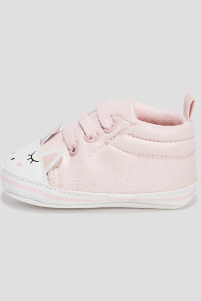Tennis à lacets rose bébé fille