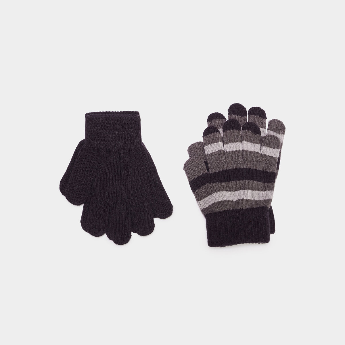 Lot 2 paires gants noir gar&ccedil;on