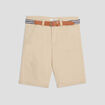 Short droit ceinturé marron clair garçon