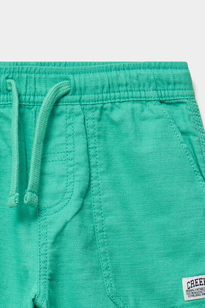 Bermuda regular taille &eacute;lastiqu&eacute;e coton vert menthe gar&ccedil;on