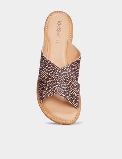 Mules brides croisées en cuir Kickers noir femme