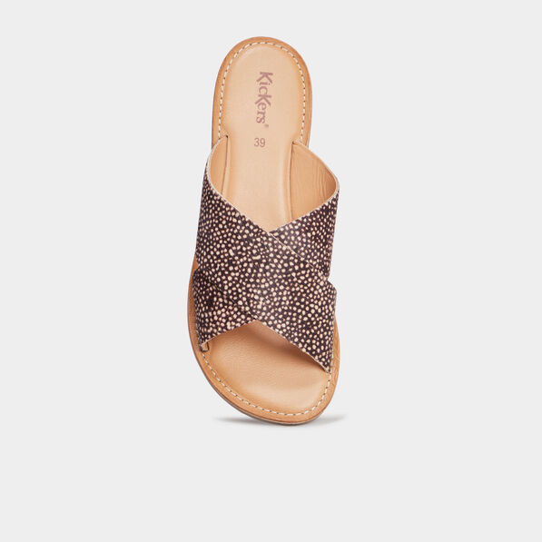 Mules brides croisées en cuir Kickers noir femme