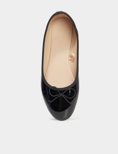 Ballerines vernies avec noeud noir femme