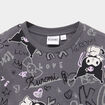 T-shirt coton Hello Kitty Kuromi gris fonc&eacute; fille