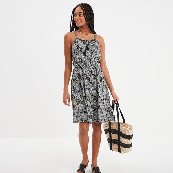 Robe droite à bretelles noir femme