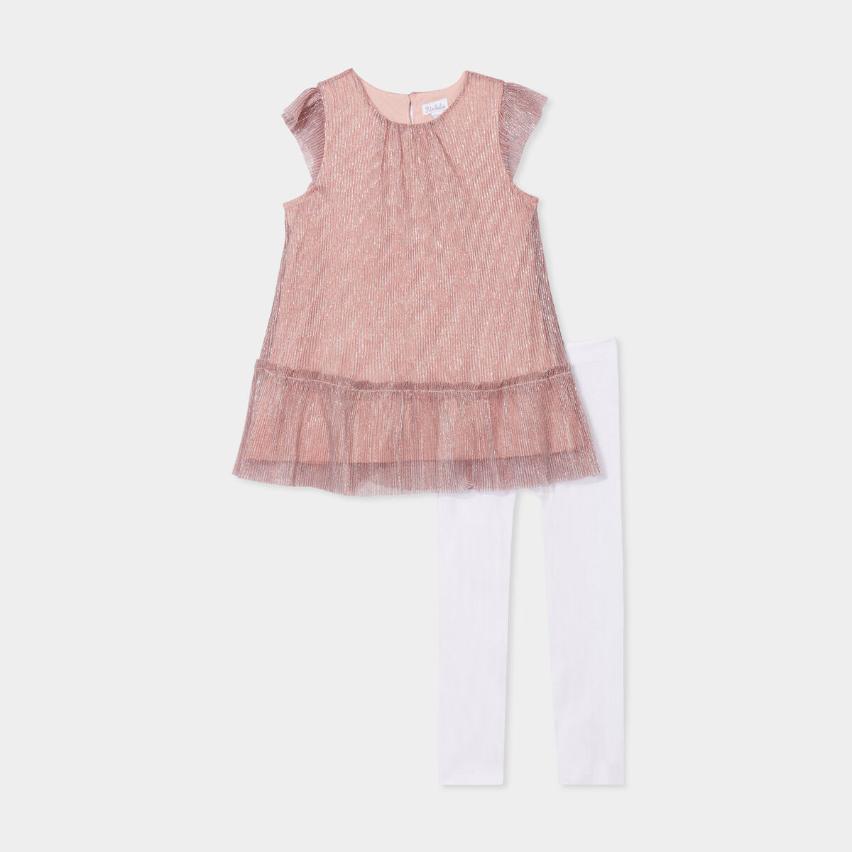 Ensemble de f&ecirc;tes robe et collants rose clair b&eacute;b&eacute; fille