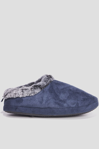 Chaussons emboîtant à col bleu homme
