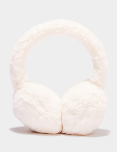 Cache-oreilles fausse fourrure ivoire femme