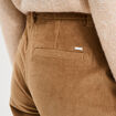 Pantalon chino slim effet velours vert kaki femme