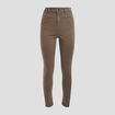 Pantalon skinny taille haute vert kaki femme