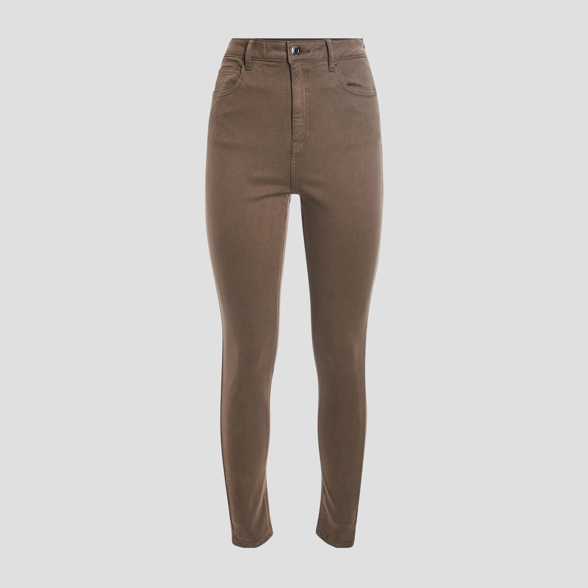 Pantalon skinny taille haute vert kaki femme