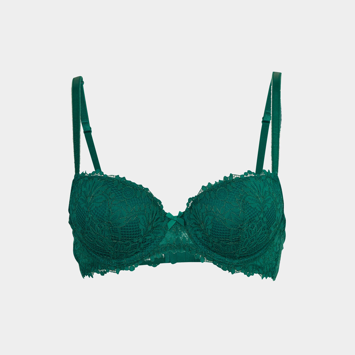 Soutien-gorge emboîtant paddé dentelle vert foncé femme