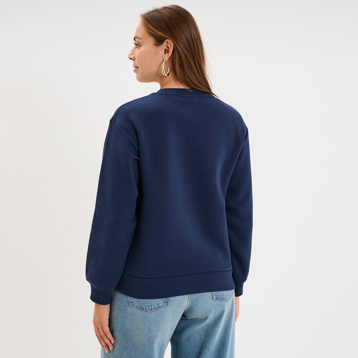 Sweat manches longues Tic et Tac bleu marine femme