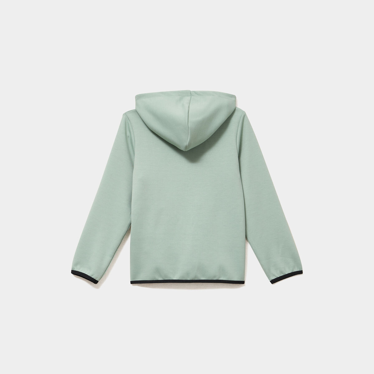 Sweat zipp&eacute; &agrave; capuche vert pastel gar&ccedil;on