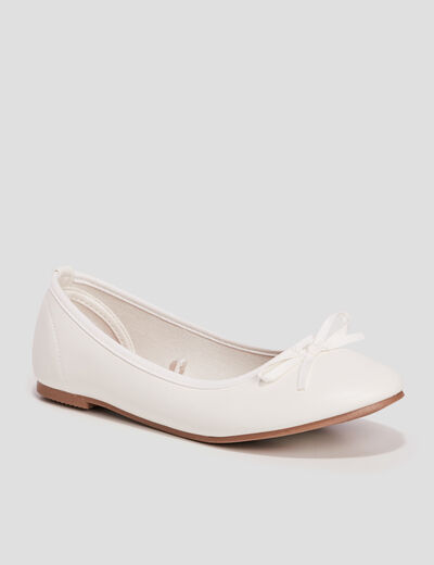 Ballerines avec noeuds blanc fille