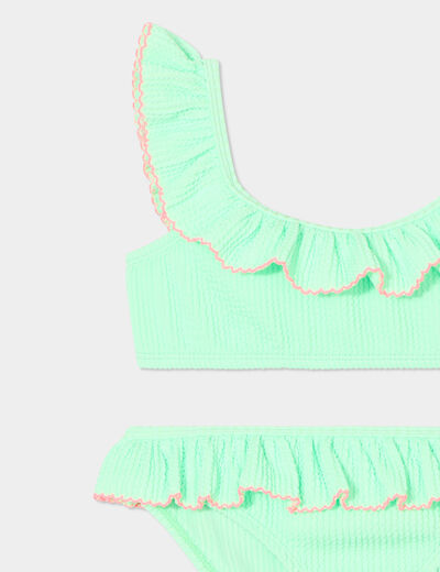 Maillot de bain 2 pièces vert clair fille