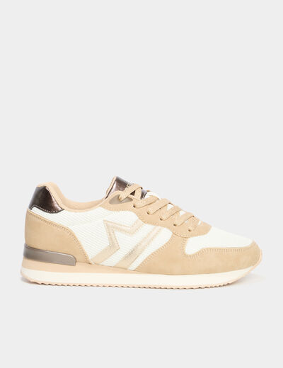 Baskets bi-matière à lacets Creeks sable femme