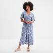 Robe longue droite Creeks bleu gris femme