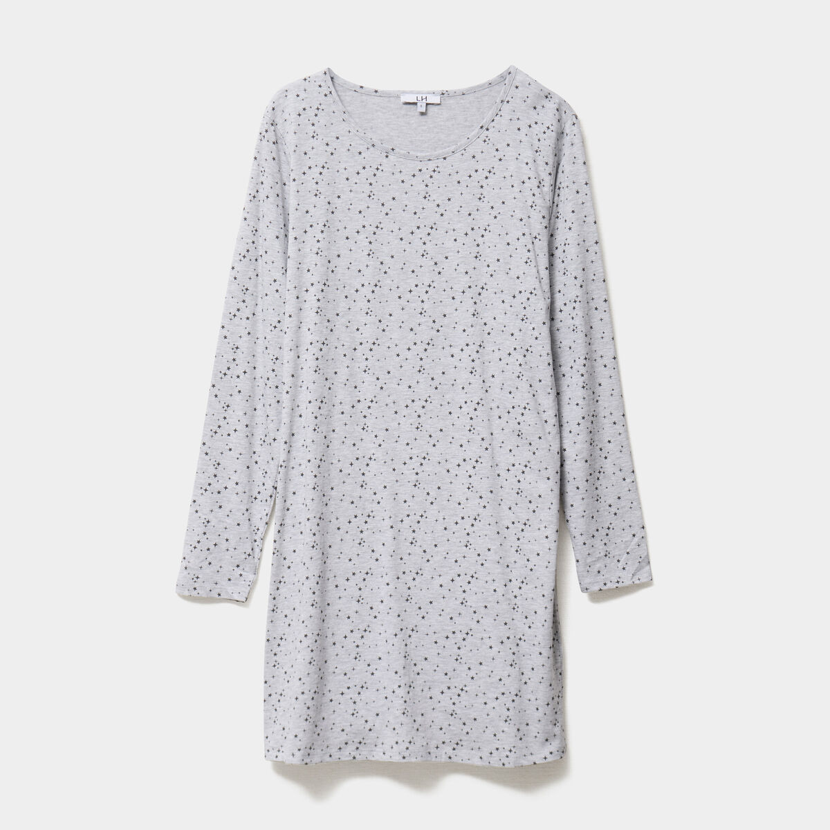 Chemise de nuit manches longues gris clair femme