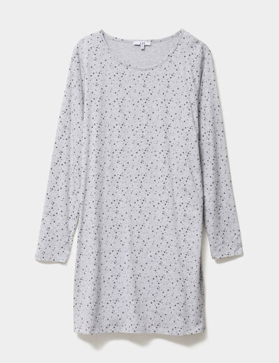 Chemise de nuit manches longues gris clair femme