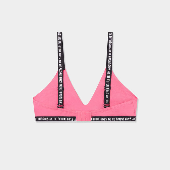 Lot 2 brassières forme triangle coton rose fushia fille