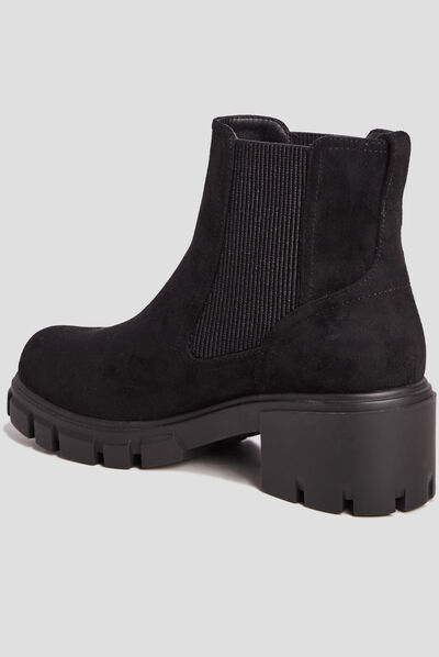 Bottines chelsea crantées noir femme