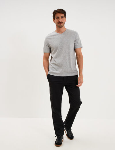 Pantalon chino droit confort noir homme