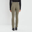Pantalon flare côtelé vert kaki femme