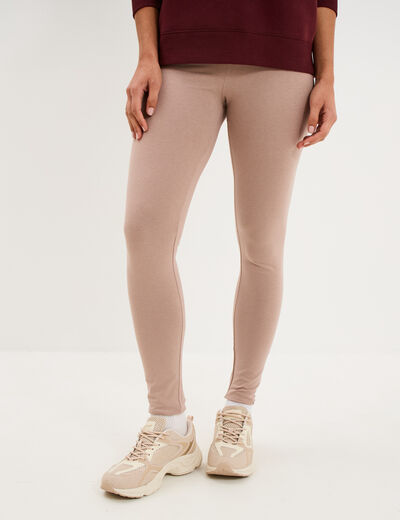 Legging taille haute marron clair femme