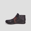 Bottines en cuir zippées noir femme