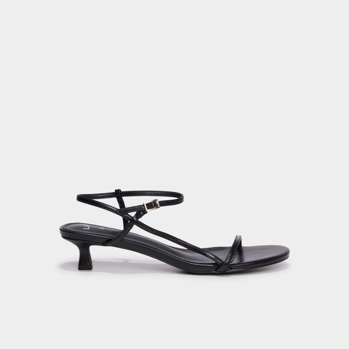 Sandales &agrave; talons kitten heels noir femme