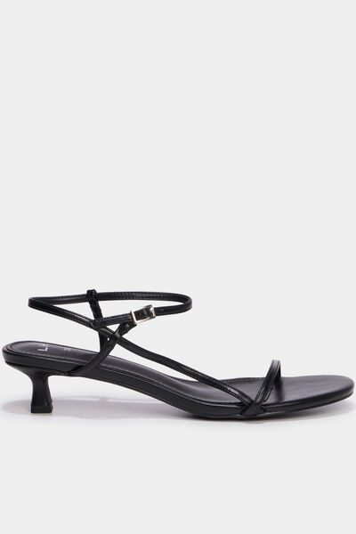 Sandales &agrave; talons kitten heels noir femme