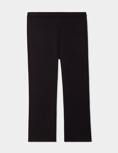 Pantalon de pyjama droit fluide noir femme grande taille