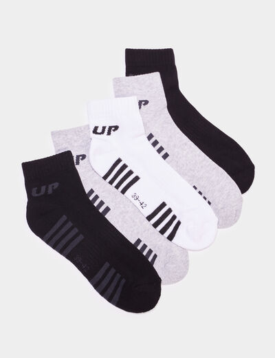Lot 5 paires socquettes multicolore homme