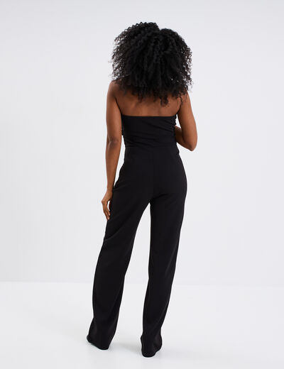 Combinaison pantalon bustier noir femme