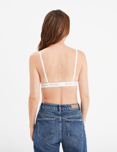 Soutien-gorge dentelle sans armatures ivoire femme